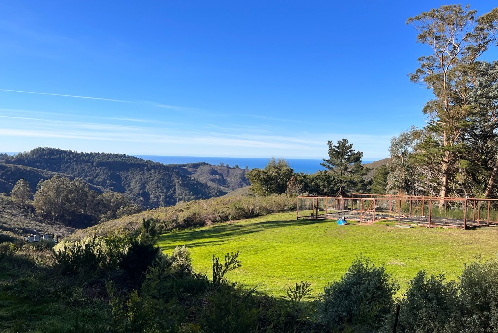 Ocean view over the ridgeline and usable lawn